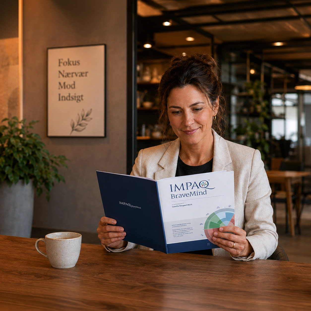 Leder læser sin IMPAQ BraveMind-rapport