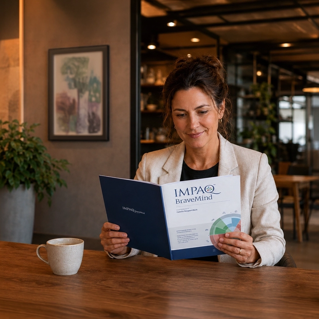 Leder læser sin IMPAQ BraveMind-rapport
